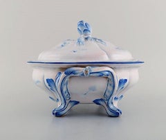 Emile Gallé for St. Clement, Nancy. Antique Lidded Bowl on Feet, 1870s-1880s