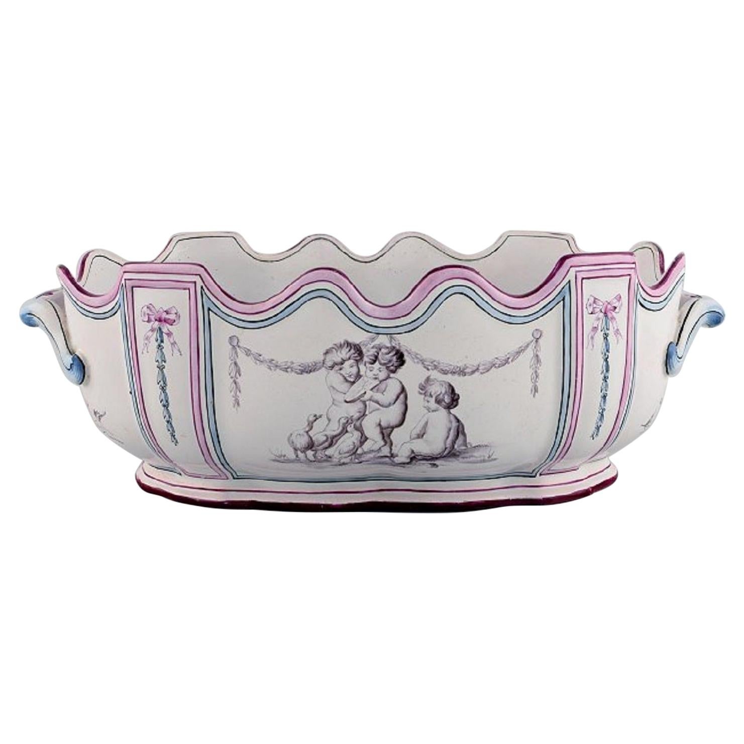 Emile Gallé for St. Clement, Nancy, Antique Monteith / Punch Bowl with Handles For Sale