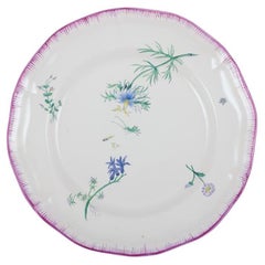 Emile Gallé for St. Clement, Nancy. Antique plate in hand-painted faience.