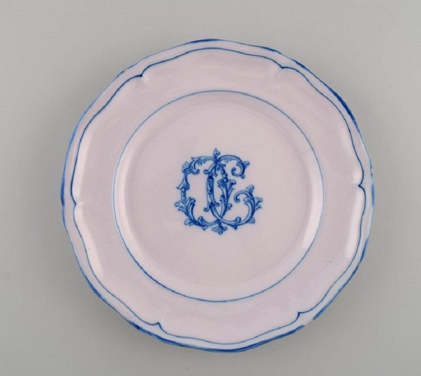 Late 19th Century Emile Gallé for St. Clement, Nancy, Five Antique Plates in Hand-Painted Faience For Sale