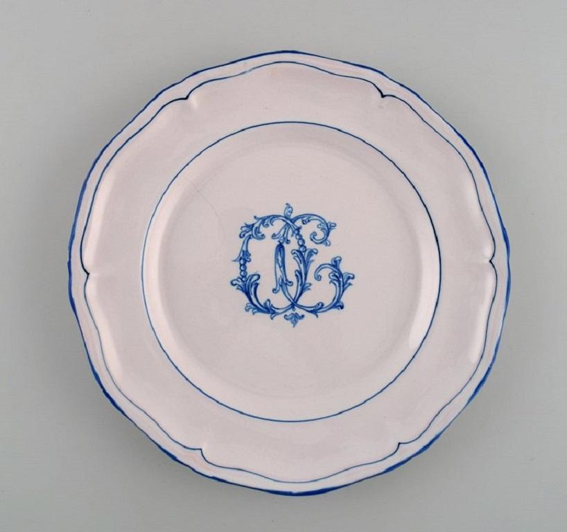 Emile Gallé for St. Clement, Nancy, Five Antique Plates in Hand-Painted Faience For Sale 1