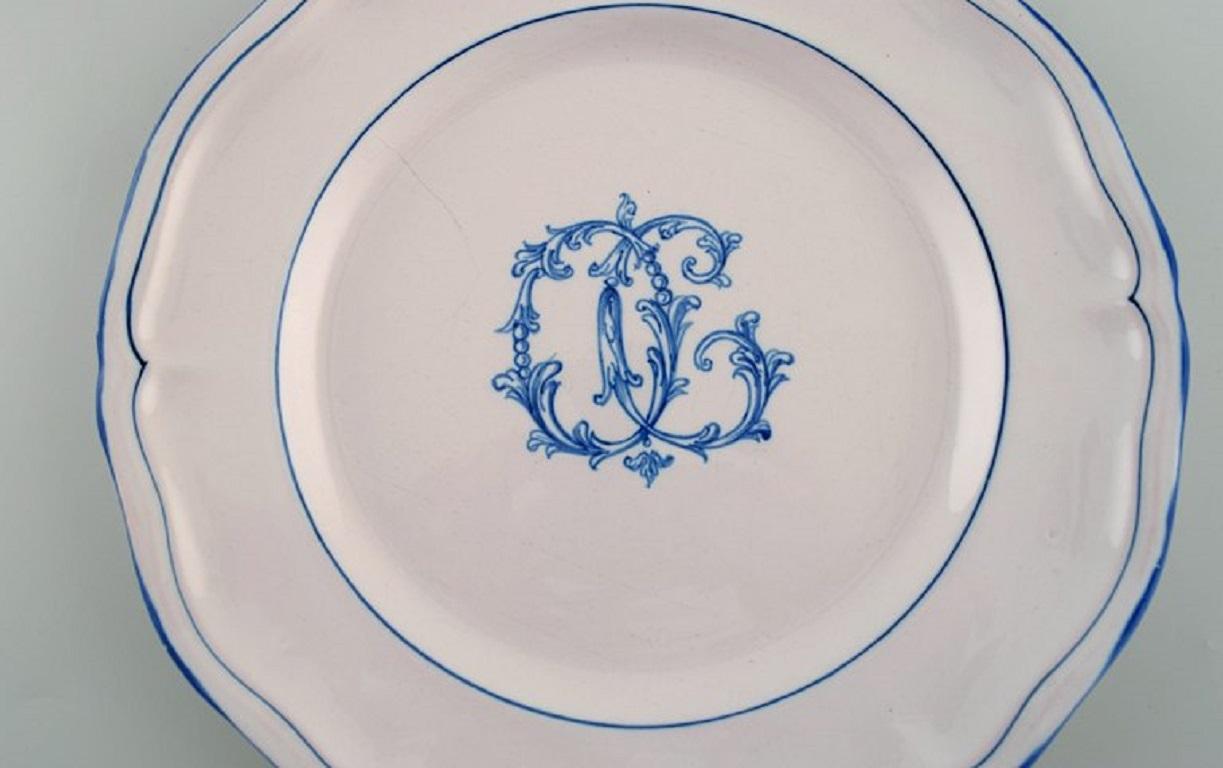 Emile Gallé for St. Clement, Nancy, Five Antique Plates in Hand-Painted Faience For Sale 2