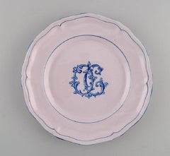 Emile Gallé per A. Clement, Nancy, Sei piatti antichi in maiolica dipinti a mano
