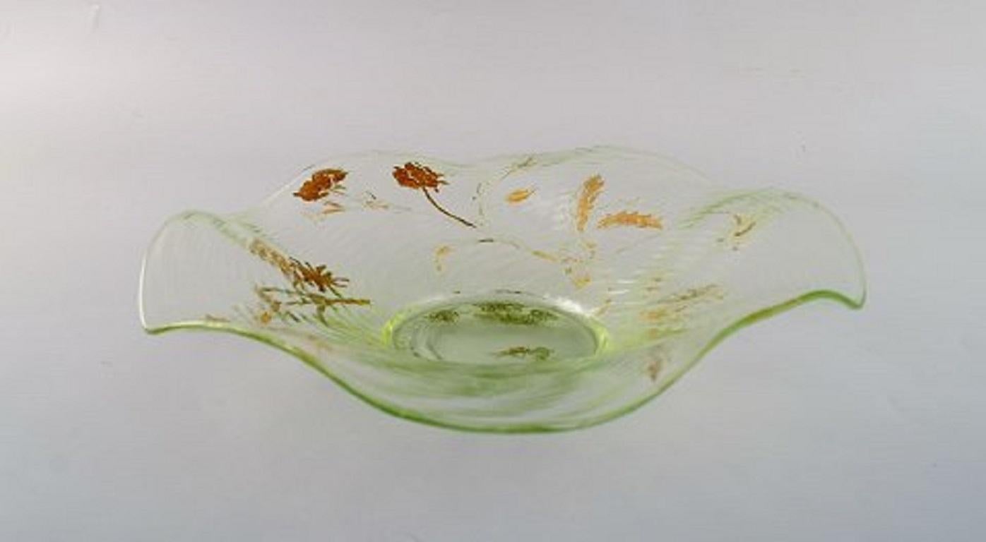 French Emile Gallé, France, Antique Bowl in Mouth-Blown Art Glass, 1870s-1880s For Sale