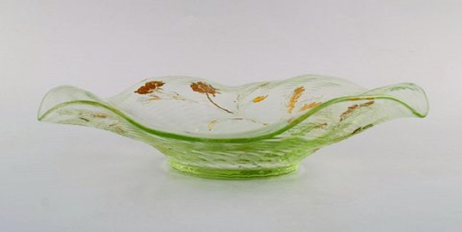 Verre brun Emile Gallé:: France:: Bol ancien en verre d'art soufflé à la bouche:: années 1870-1880 en vente