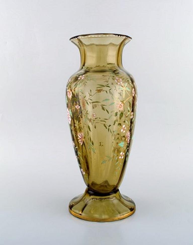Emile Gallé, France, Large Antique Vase in Smoke Colored Art Glass, 1890s In Good Condition For Sale In Copenhagen, DK