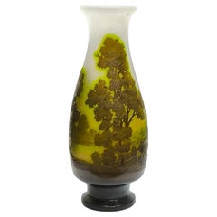 Rare French Art Nouveau Cameo Scenic Vase, Paysage de Verre by Emile Galle