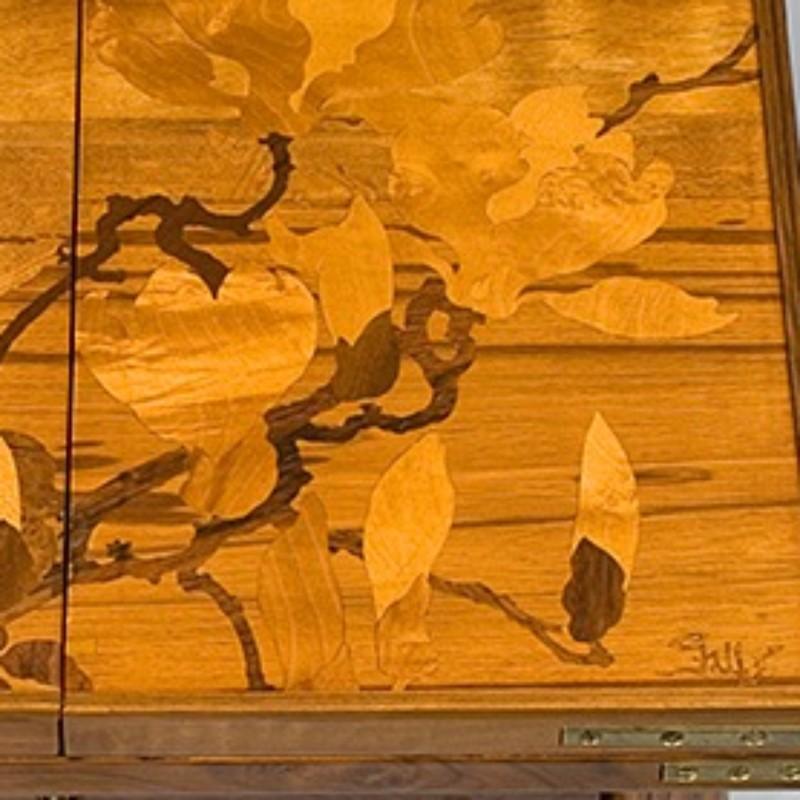 Walnut Emile Gallé French Art Nouveau Games Table