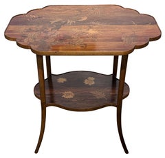 Emile GALLE French Art Nouveau Inlaid Side Table 1890