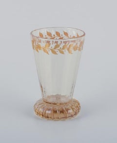 Emile Gallé, French artist and designer. Five small crystal glasses. 1870/80s
