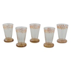 Emile Gallé, artista e designer francese. Cinque piccoli bicchieri di cristallo. 1870/80s