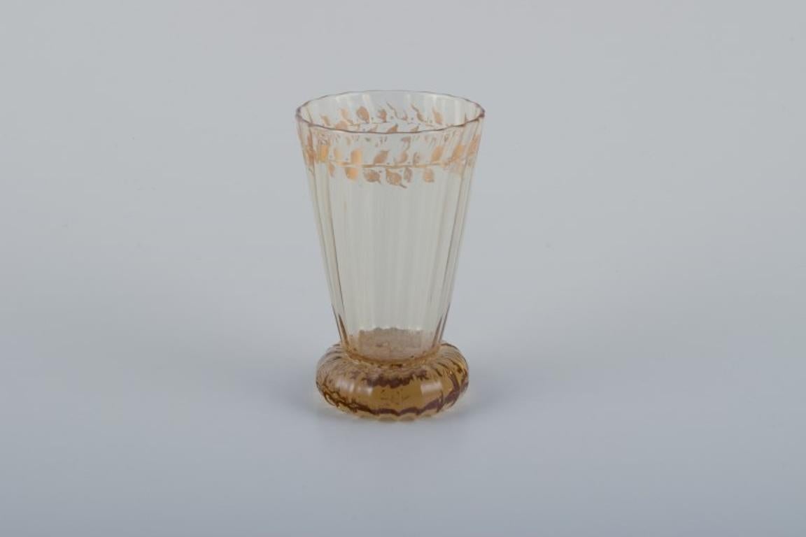 Emile Gallé, French artist and designer. Two small crystal glasses, 1870s/80s In Excellent Condition For Sale In Copenhagen, DK