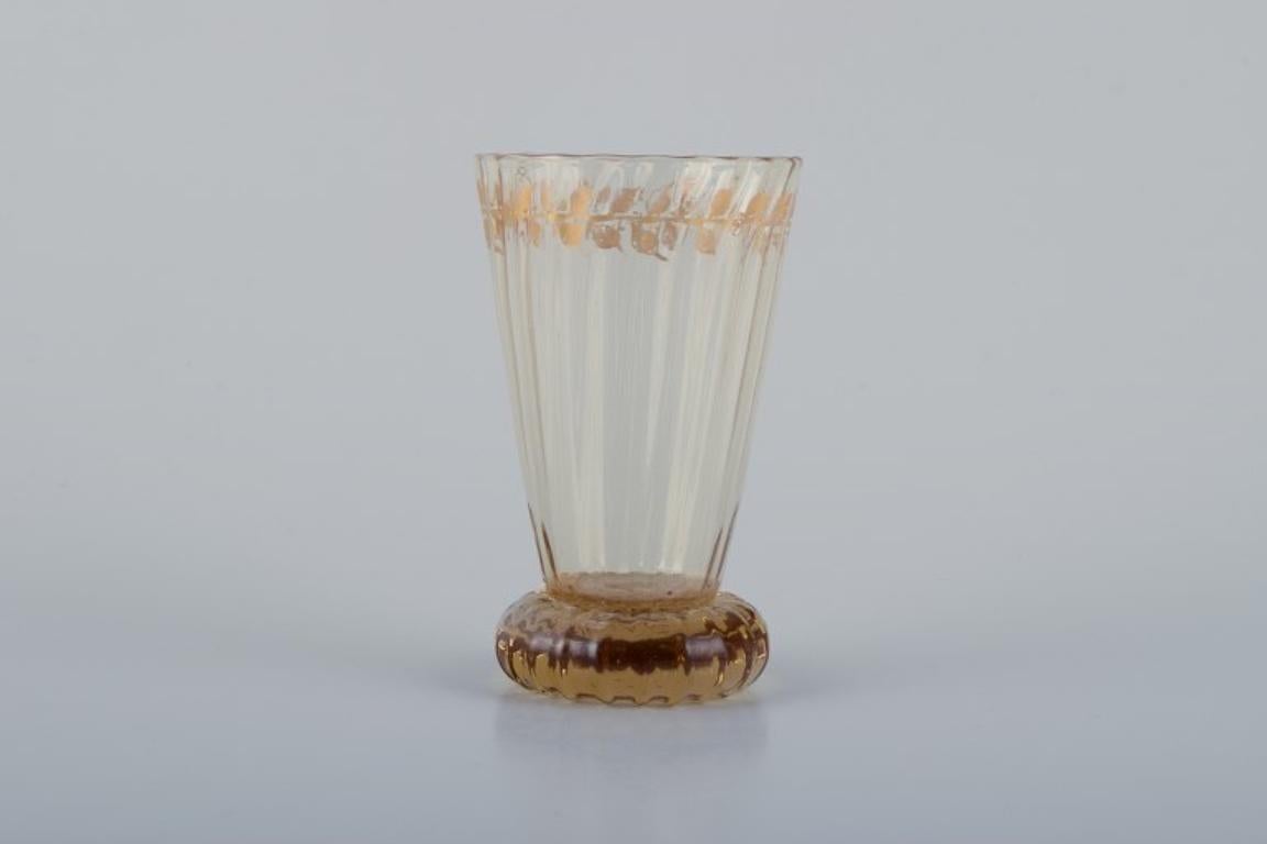 Late 19th Century Emile Gallé, French artist and designer. Two small crystal glasses, 1870s/80s For Sale