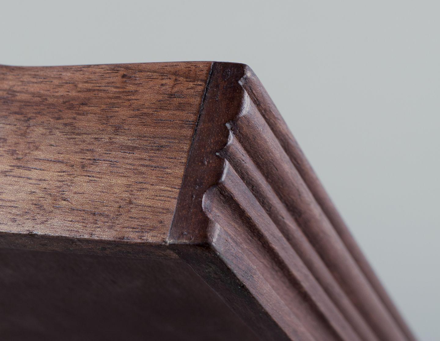 Emile Gallé, French glass artist and designer.  Large tray in fruitwood. For Sale 3
