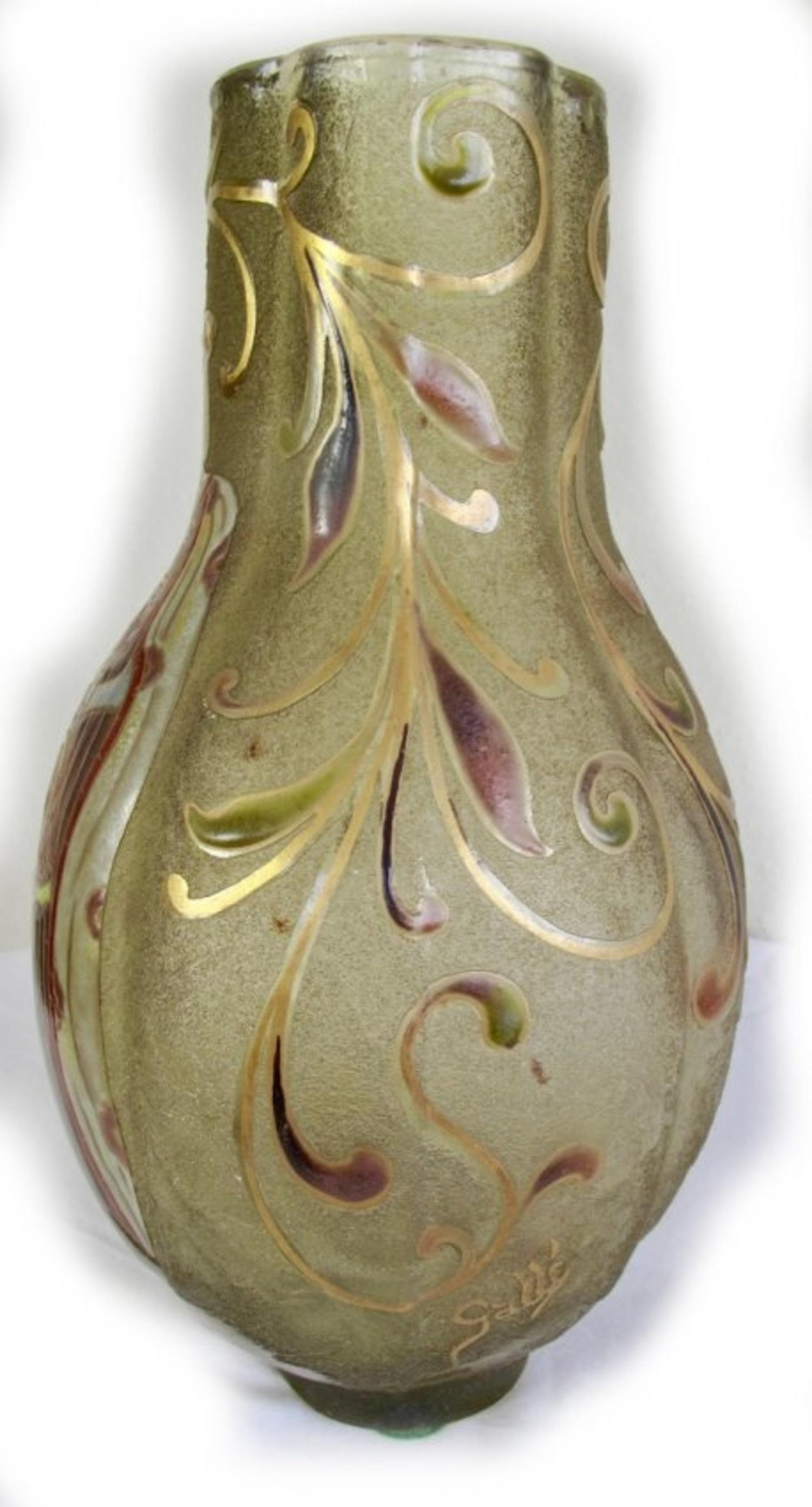 Fine XIX secolo Vaso in vetro Emile Gallé 