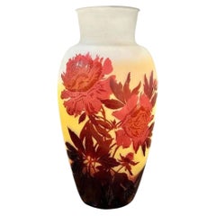 Emile Gallé Monumental Vase Aux Pivoines