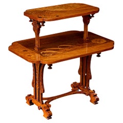 Antique Emile Gallé Inlay Table