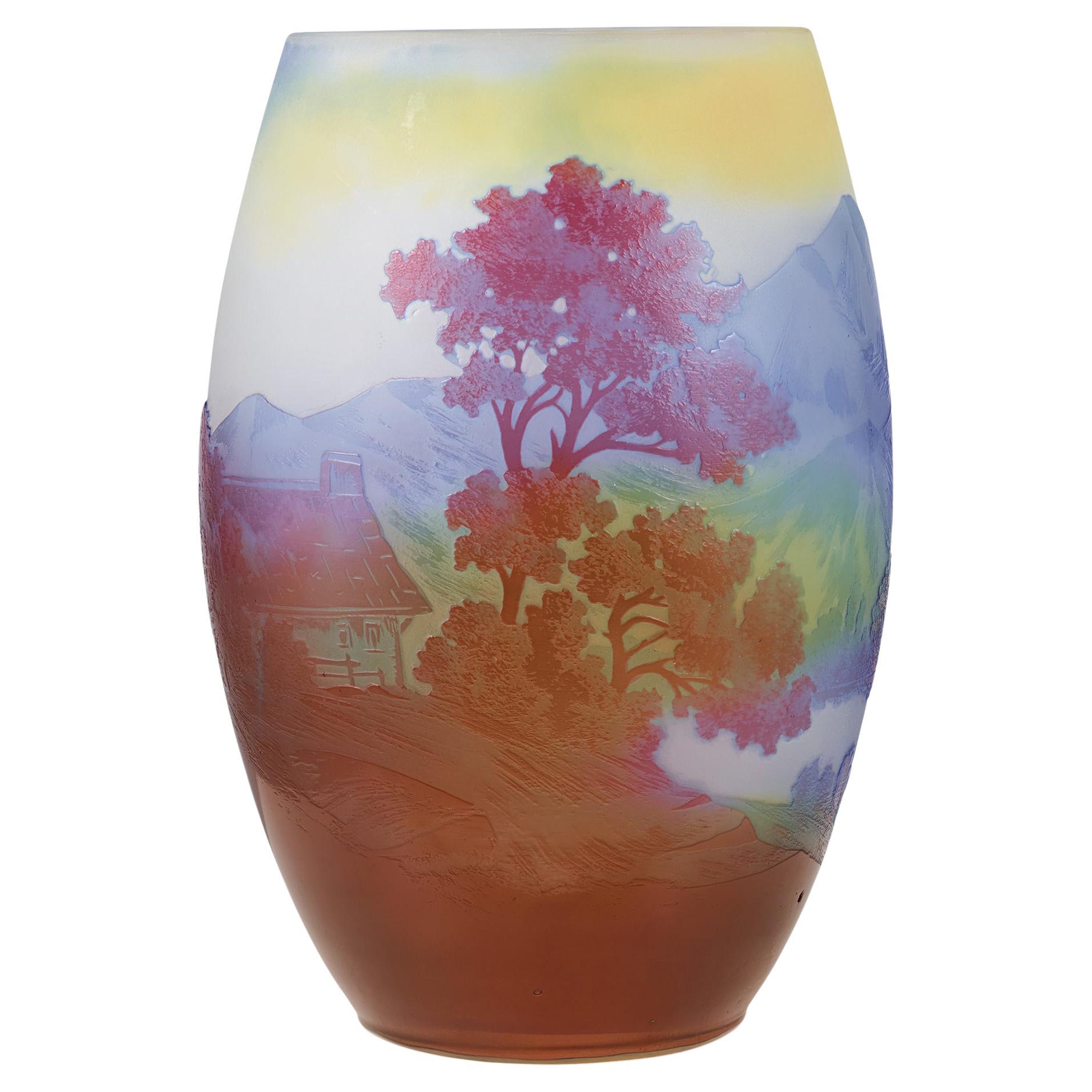 Vase paysage Émile Gallé