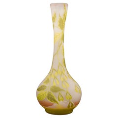 Emile Galle Leaves And Pods Art Nouveau Tall Vase