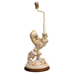 Antique Emile Galle Lion Lamp