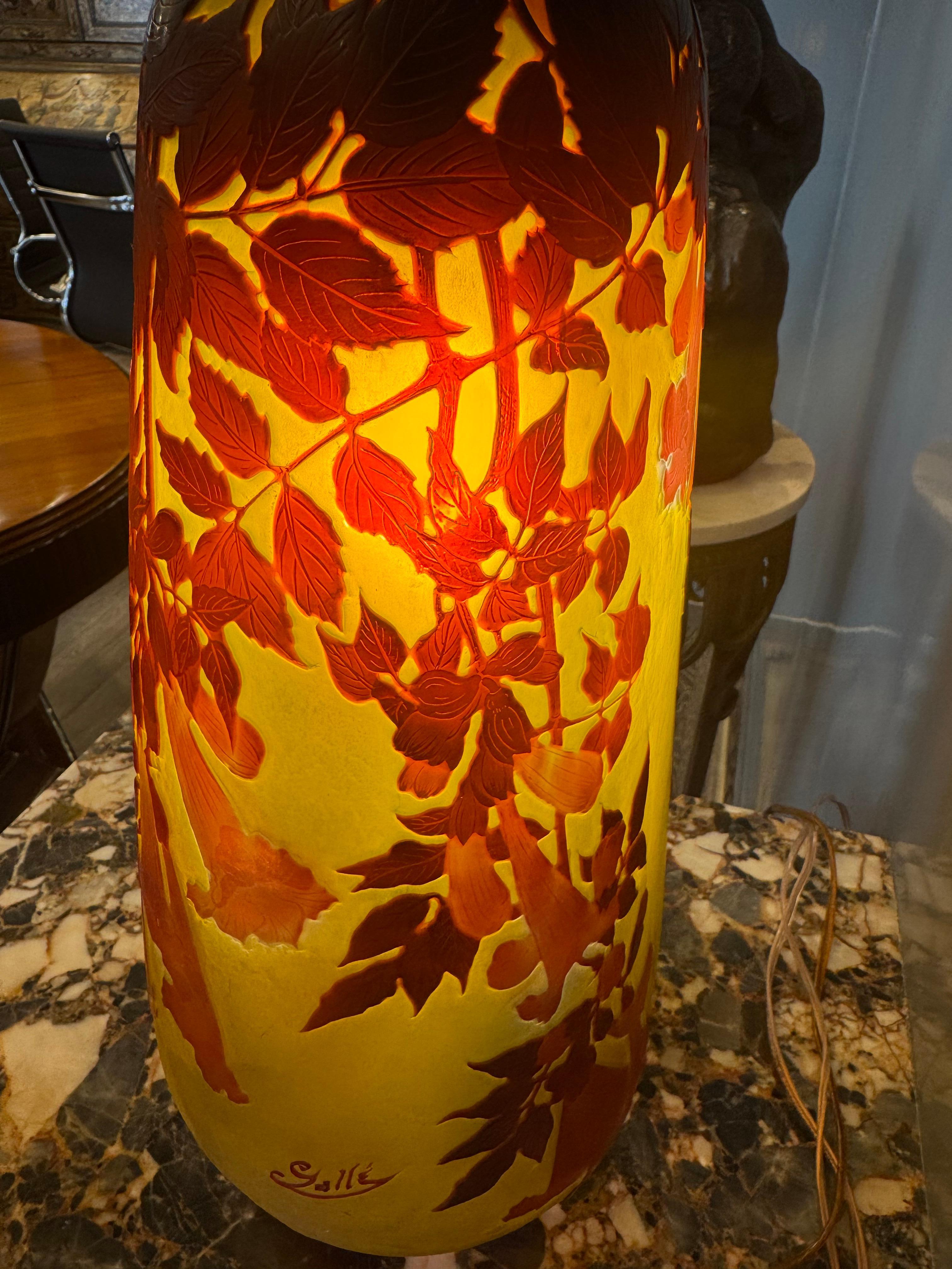 Vase en verre camée Art nouveau 