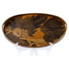 Émile Gallé, Marquetry Serving Tray "Pine Cones, Branches and Needles", 1900s