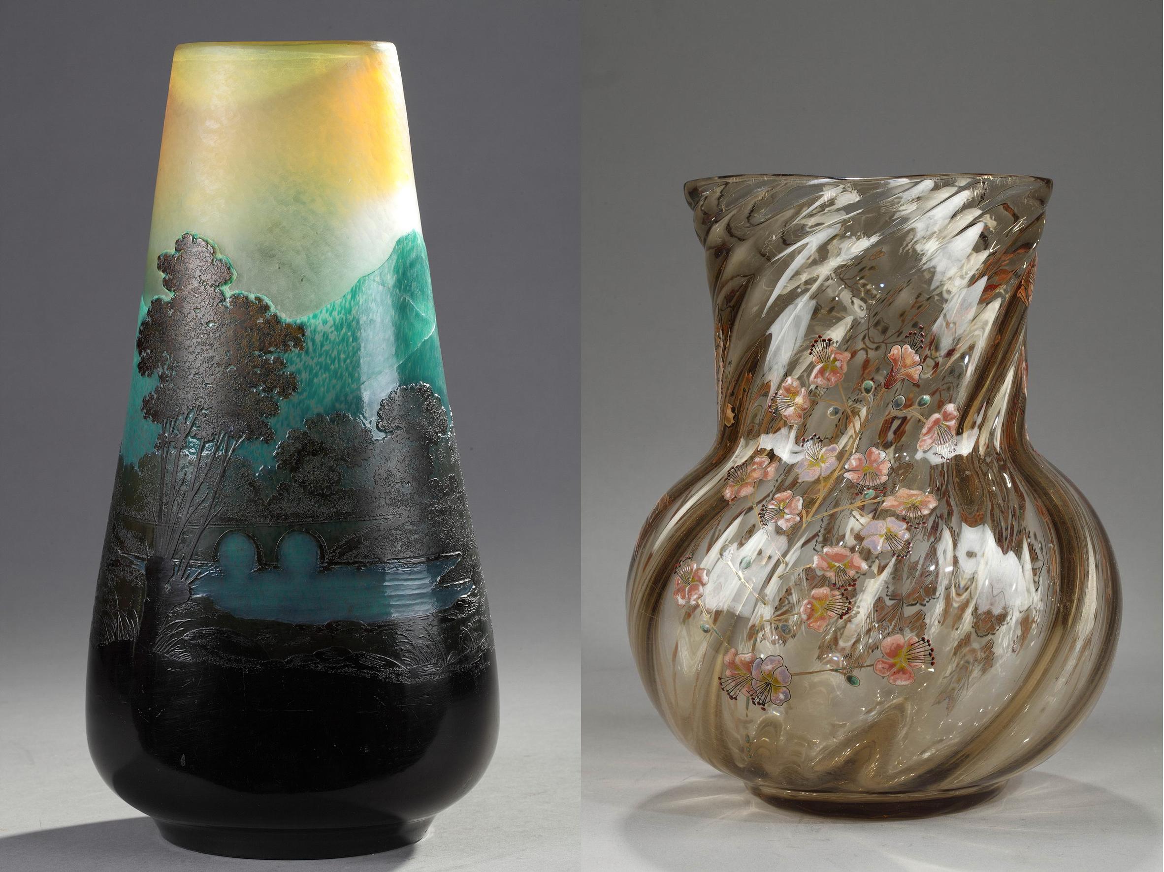 Two vases - Mixed Media Art by Émile Gallé