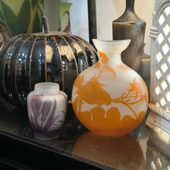 Rare Émile Gallé Nancy Art Nouveau Cameo Glass Vase, Decor of Convolvulus