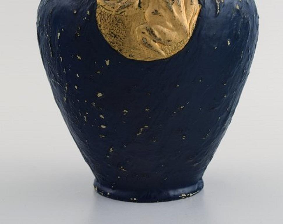 Vase ancien en grès émaillé Emile Gall, Nancy, années 1880 Excellent état - En vente à Copenhagen, DK