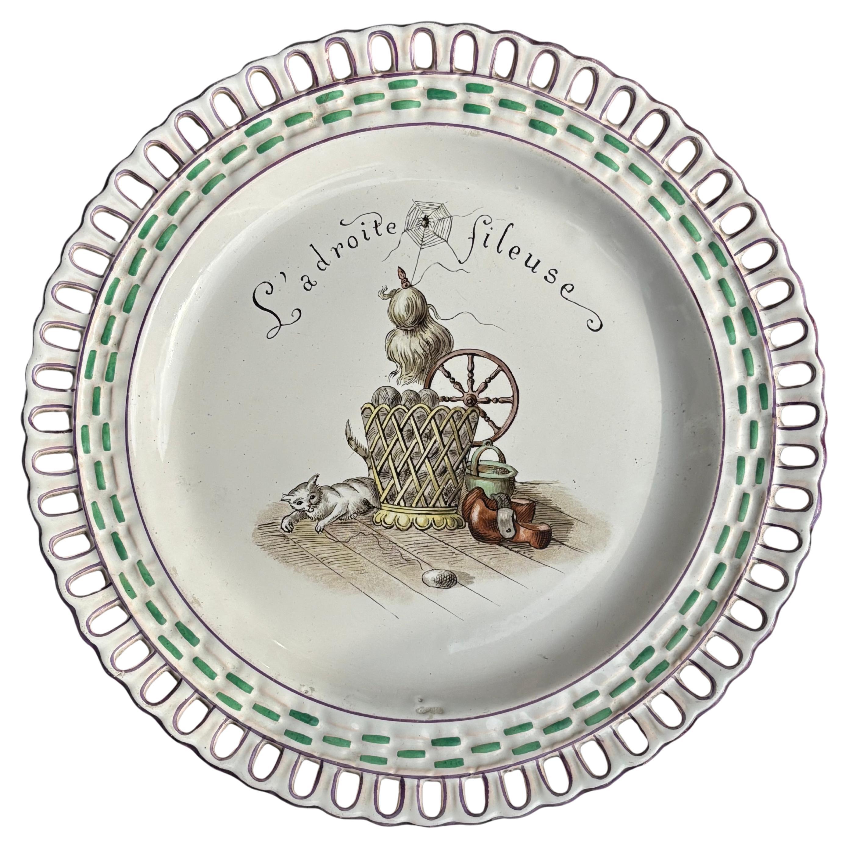 Emile Galle  Plato de cerámica / loza de Nancy Esmalte / pintura Decorativo Art Nouveau en venta