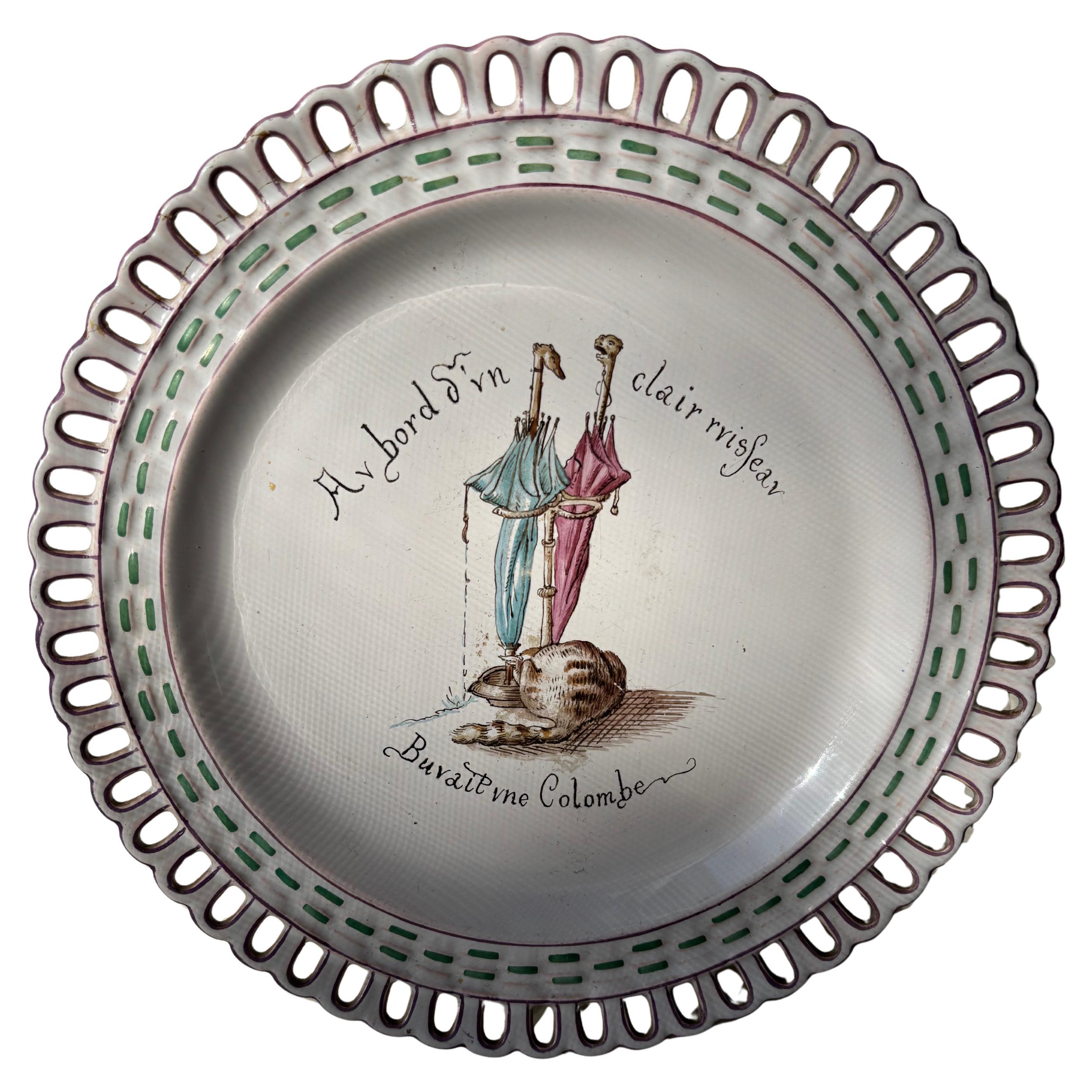 Emile Galle , Plato de cerámica de Nancy , Esmalte de loza , Art Nouveau decorativo  .