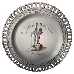 Emile Galle , Piatto in ceramica di Nancy , Smalto Faience , Art Decor Nouveau  .