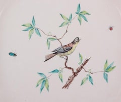 Emile Gallé, Nancy, France. Large pierced faience dish. Approx. 1880