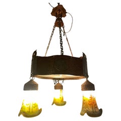 Emile Galle Eulen-Kronleuchter