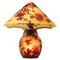 Émile Gallé Pointed Top Cameo Glass Lamp