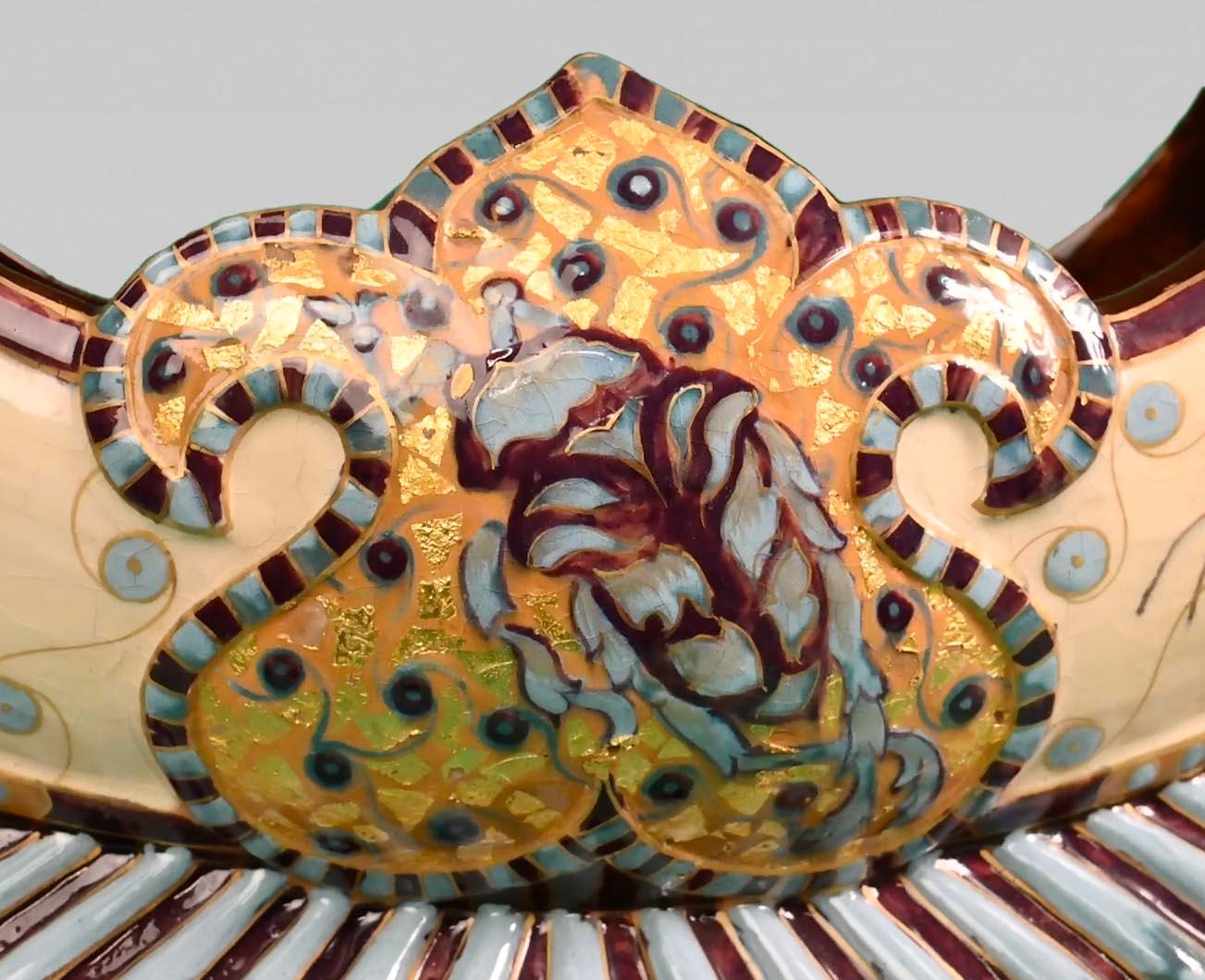 Egyptian Revival Émile GALLÉ, Precious Egyptian Ship, a rare earthenware piece For Sale