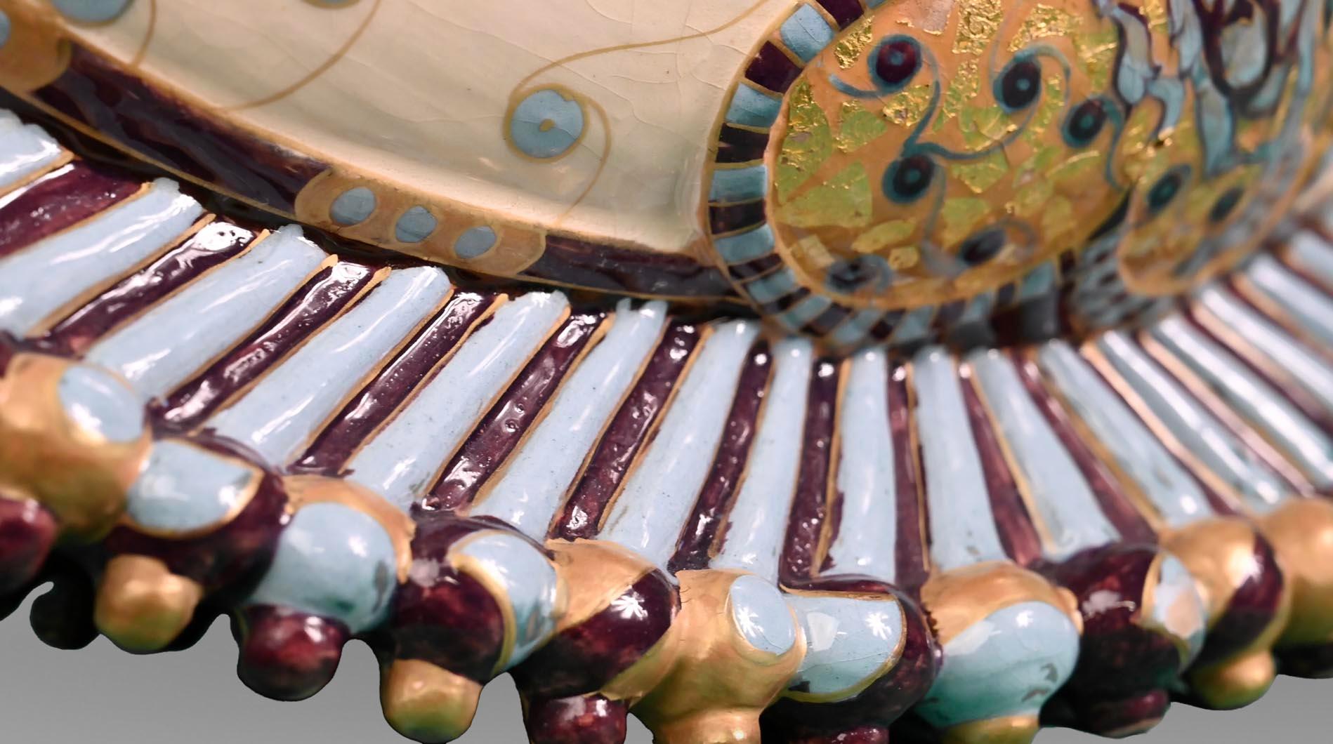 Earthenware Émile GALLÉ, Precious Egyptian Ship, a rare earthenware piece For Sale