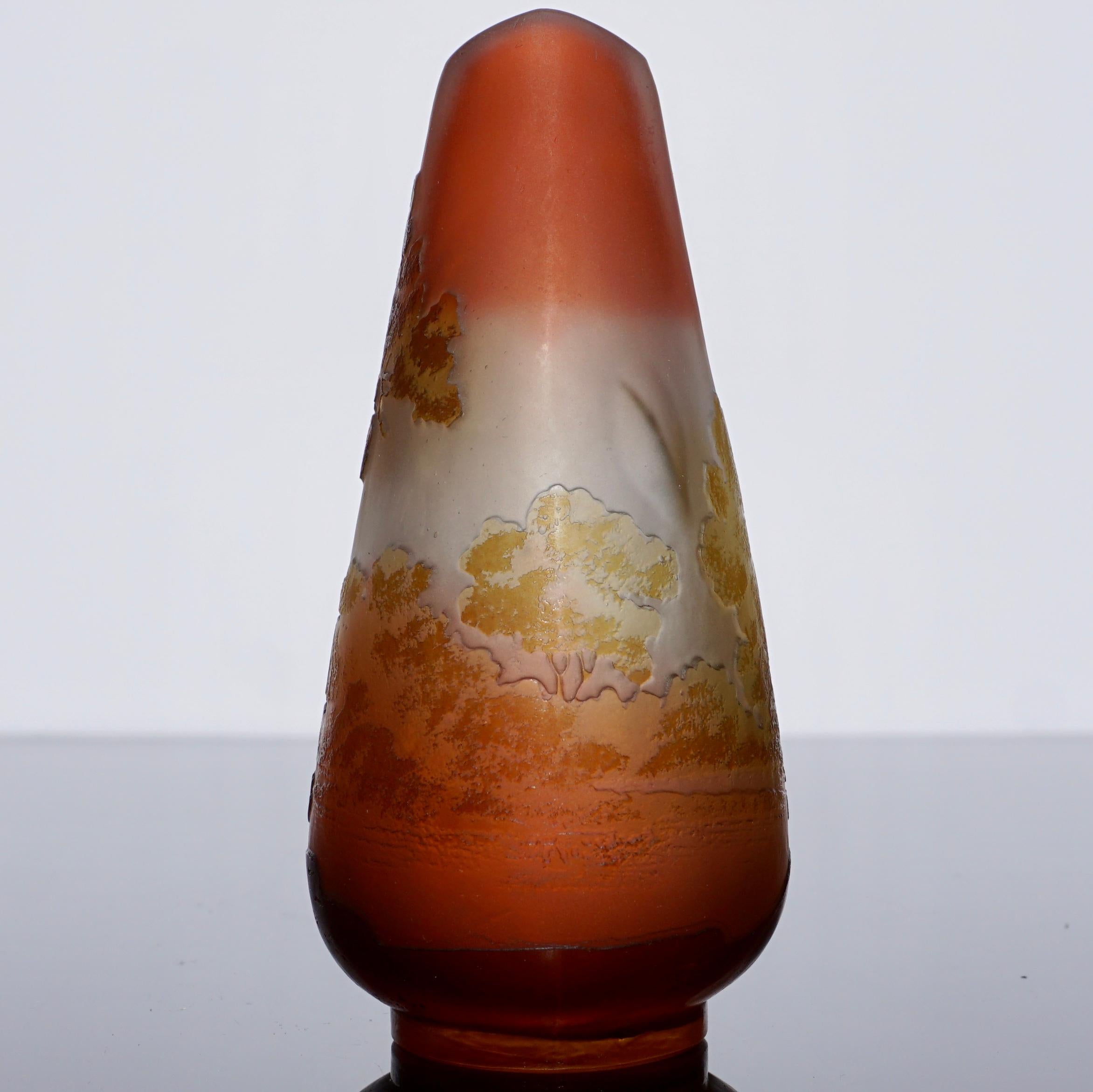 Fired Emile Galle Scenic Cameo Cabinet Vase