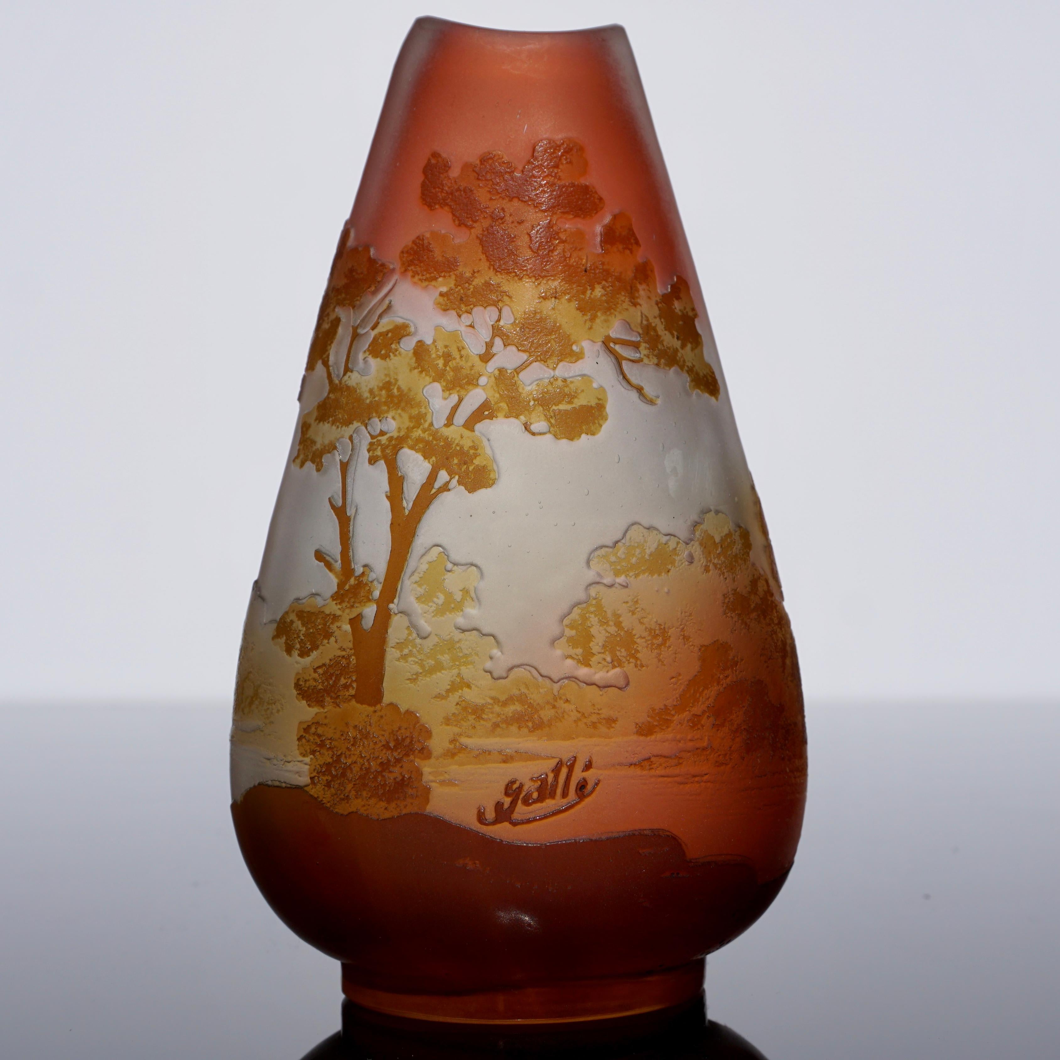 Early 20th Century Emile Galle Scenic Cameo Cabinet Vase
