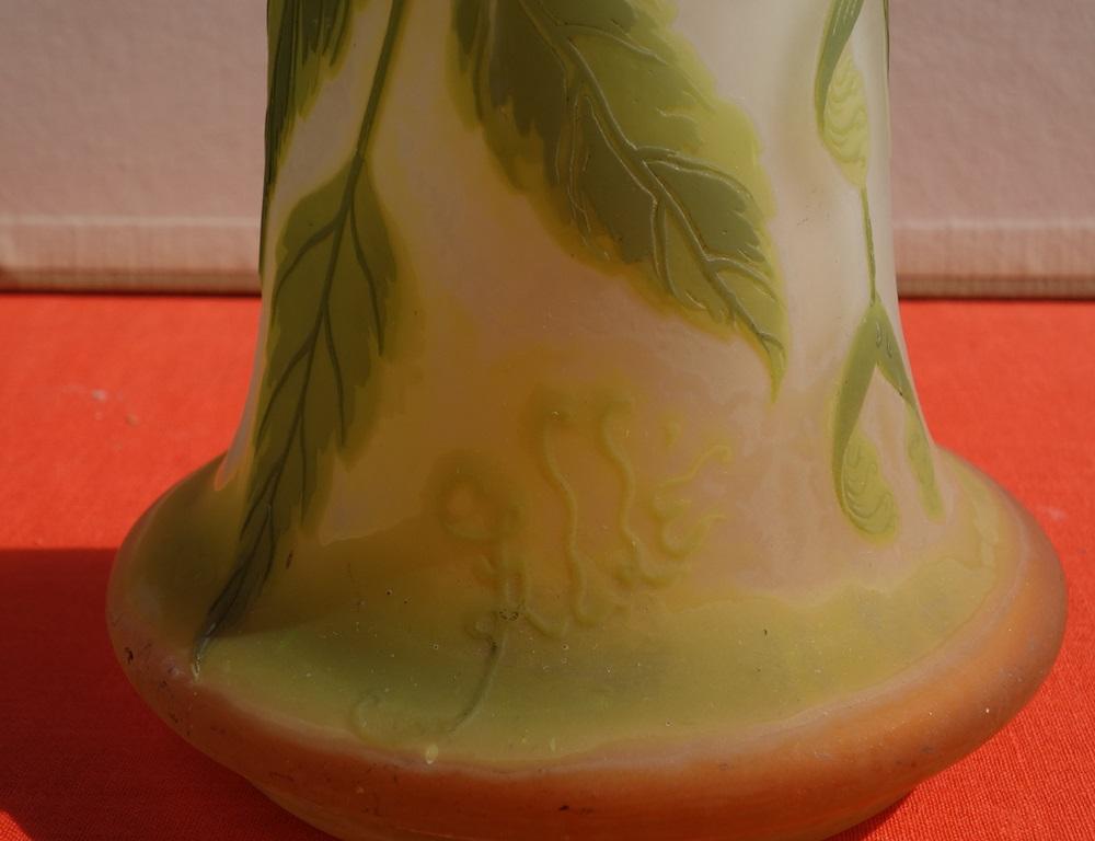 Art Nouveau French Cameo Glass 'Maple Vase' by Emile Gallé, Nancy - 45cm 1
