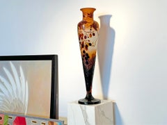 Emile Galle  Monumental Cameo Vase, Art Nouveau  28 inches tall