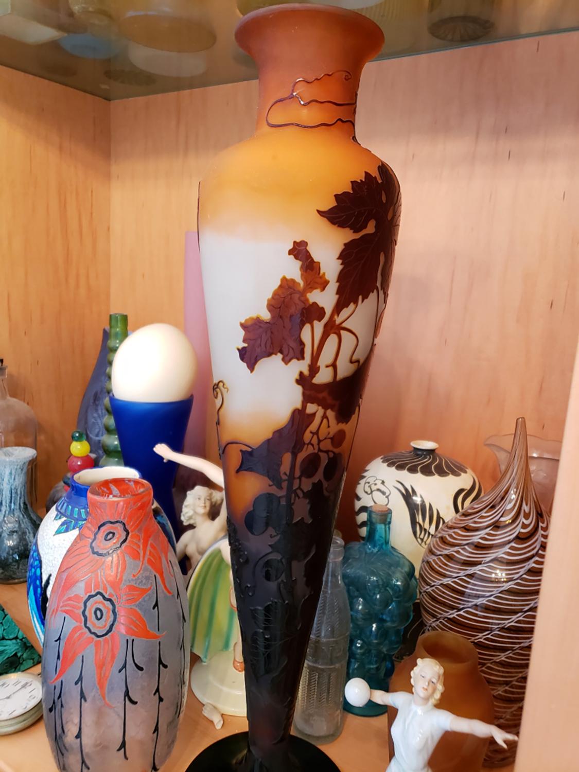 Emile Galle  Monumental Cameo Vase, Art Nouveau  28 inches tall For Sale 1