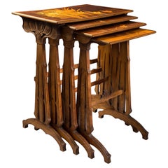 Émile Gallé Set of Four Nesting Tables