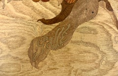 Emile Gallé - Tea Table With Three Trays In Marquetry. Art Nouveau Period, 1900s