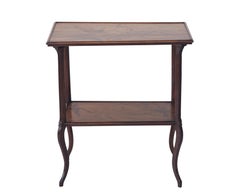 Table d'appoint à deux plateaux en marqueterie Art nouveau d'Emile Galle, vers 1900