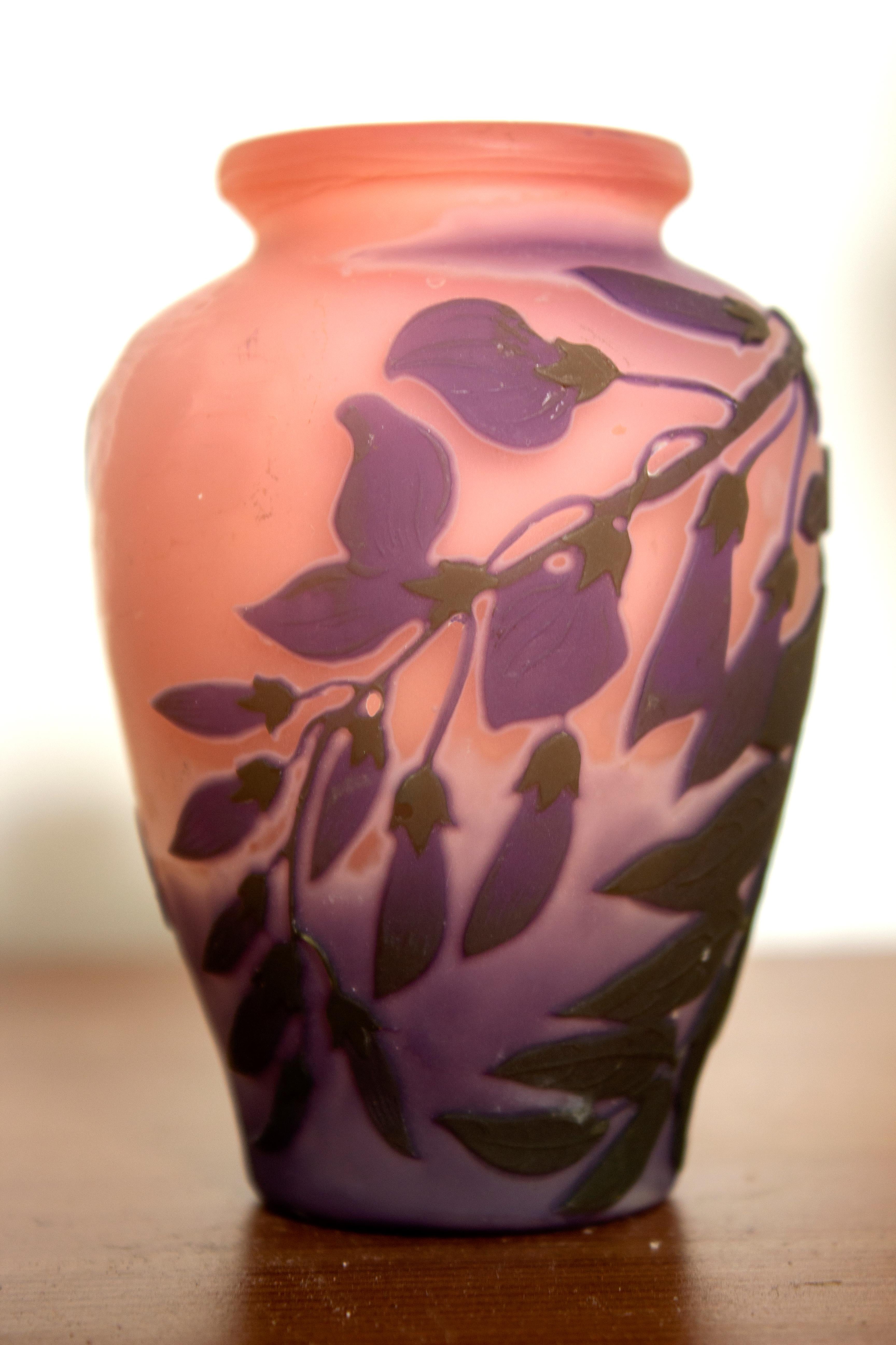 Emile Galle Vase Form Balustre In Excellent Condition In Schaerbeek, BE