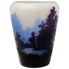 Emile Galle Vase Paysage De Verre Gallé Nancy Art Nouveau France, 1920