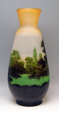Emile Galle Vase Paysage De Verre Gallé Nancy Art Nouveau, France, circa 1919