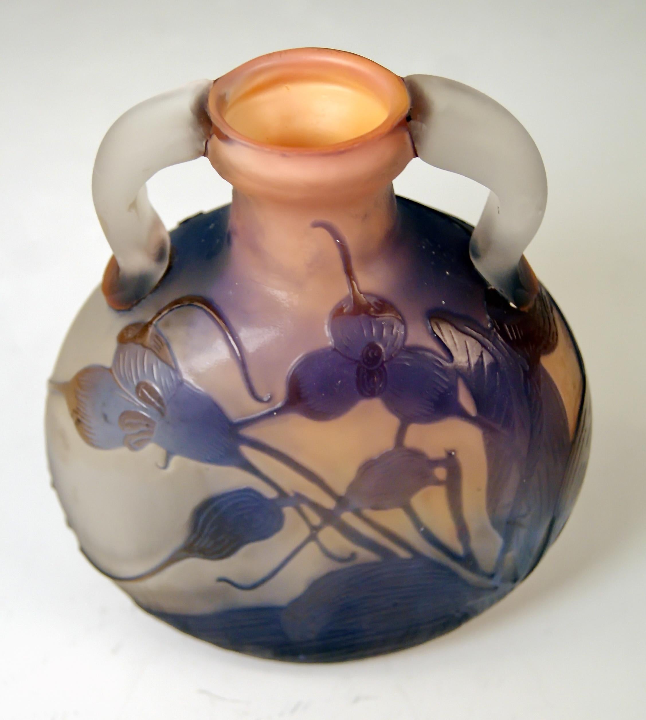 Emile Galle Vase Water Lilies Gallé Nancy Art Nouveau, France, 1904-1906 3