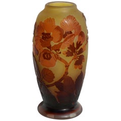 Antique Emile Galle Window Pane Cameo Art Nouveau Vase